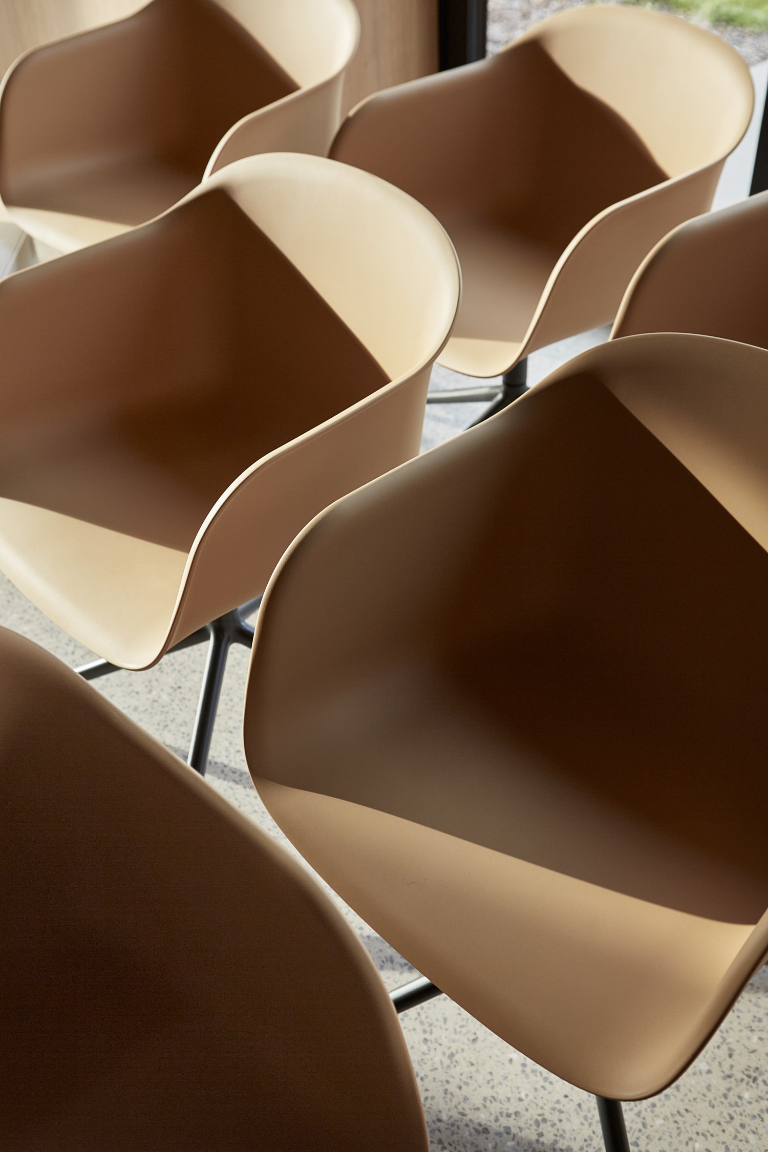 Fiber Armchair in Ochre w. Black Swivel Base   Fiber Armchair in Ochre w. Black Swivel Base