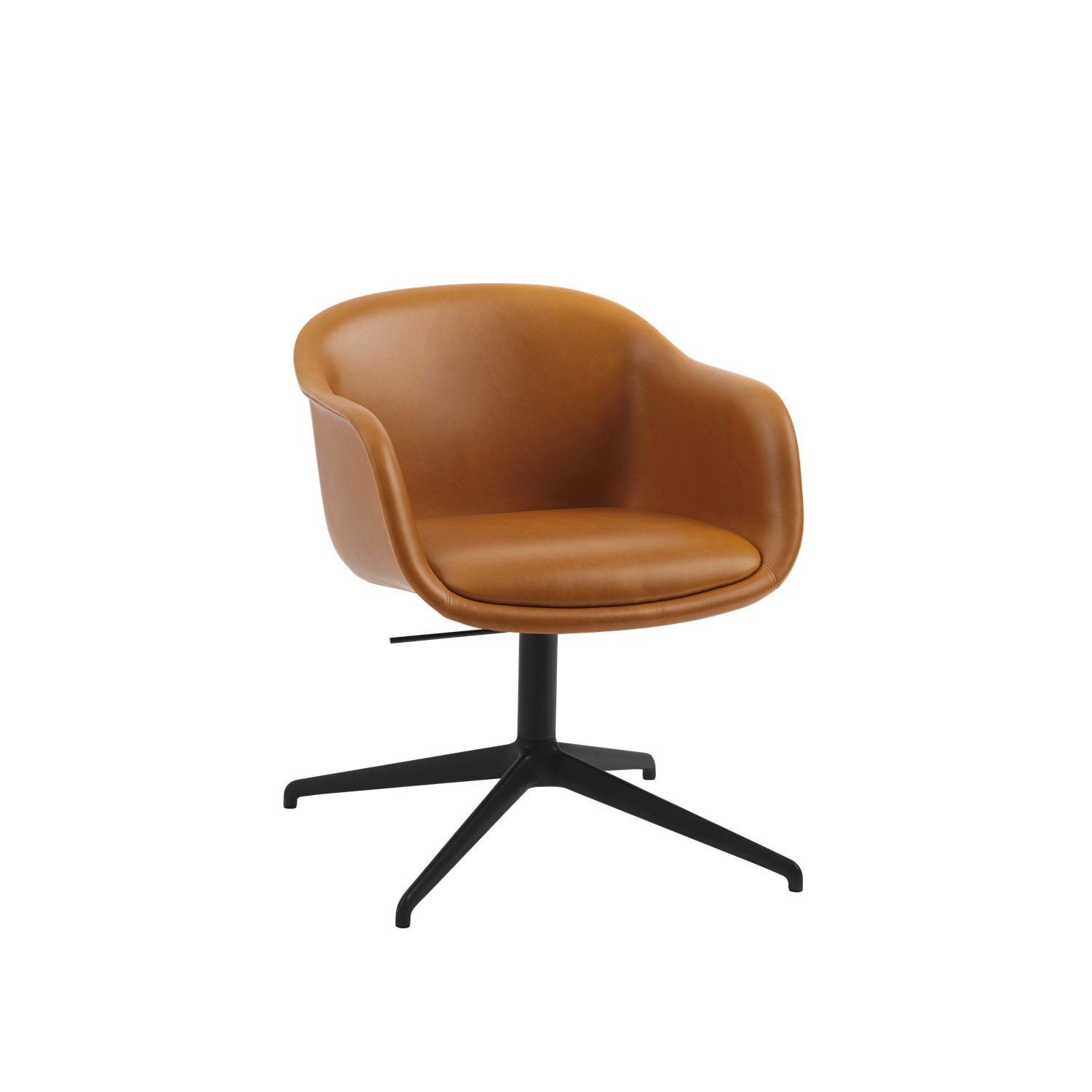 Fiber Conference Armchair w. Swivel, Gas and Tilt in Refine Leather in Cognac