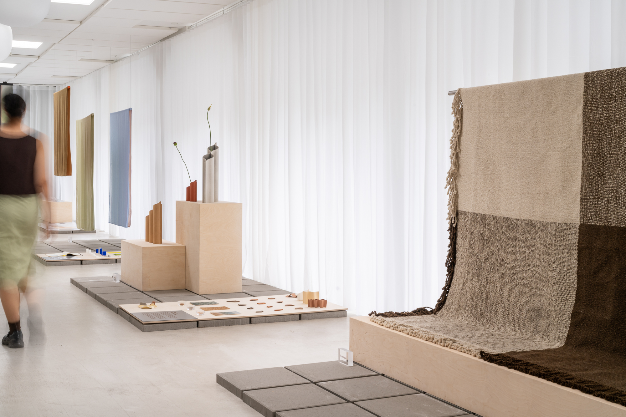 The winning products of Muuto’s Design Contest 001 are displayed in a thoughtfully styled setting, inviting visitors to explore and learn more about their design stories.