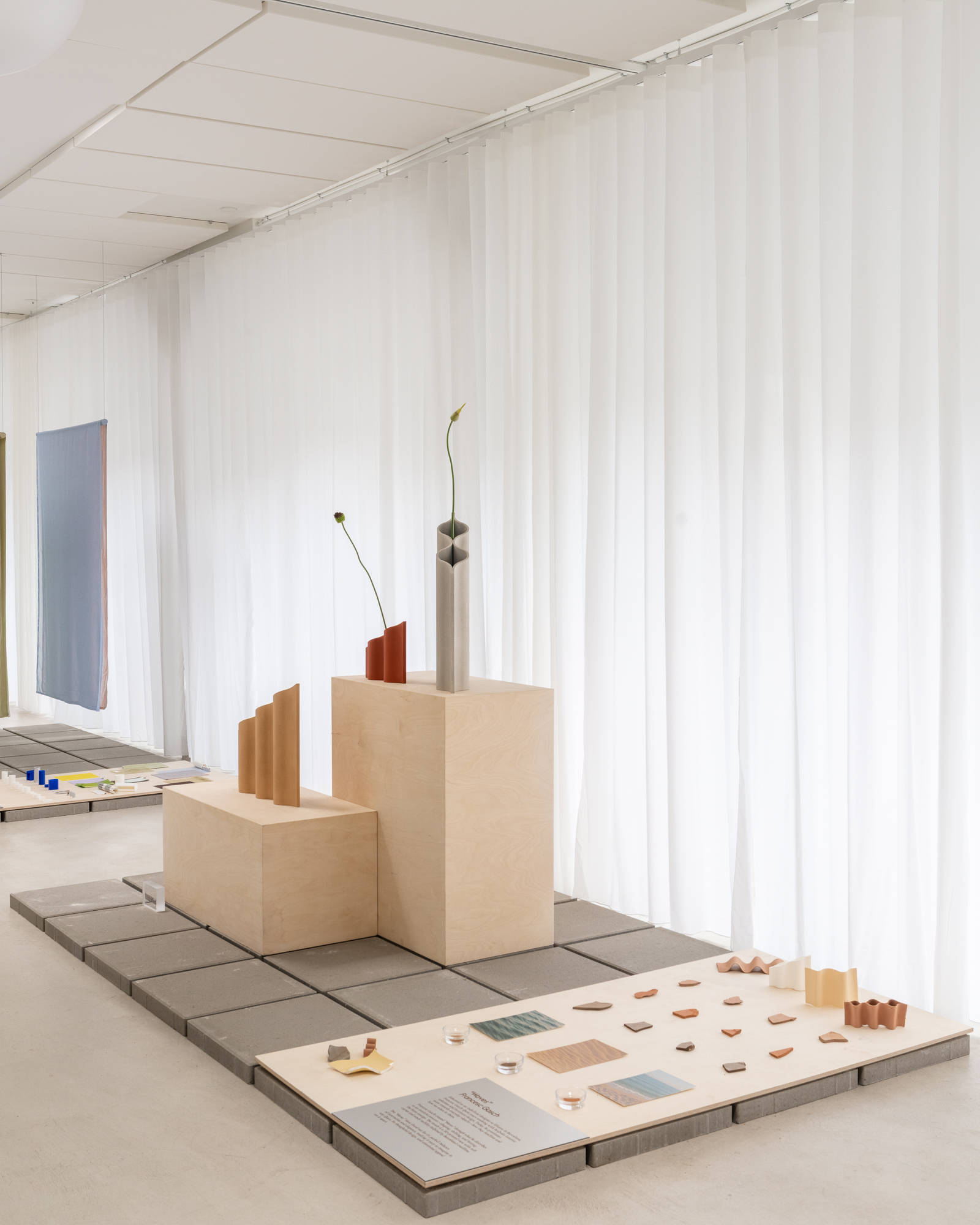 The winning products of Muuto’s Design Contest 001 are displayed in a thoughtfully styled setting, inviting visitors to explore and learn more about their design stories.