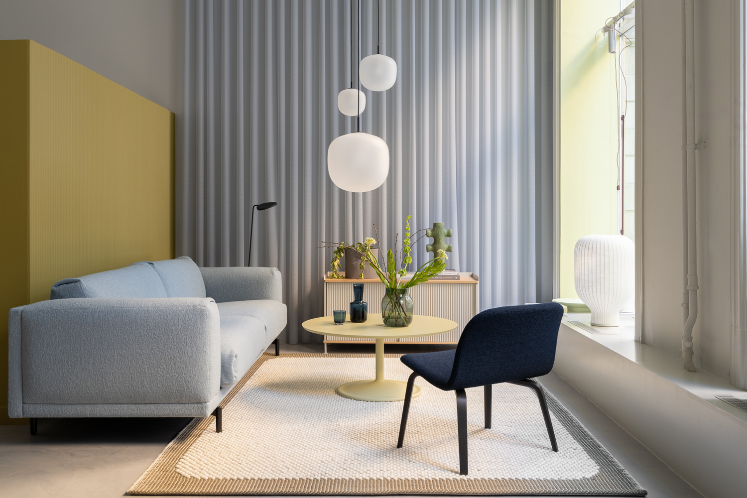 A nice lounge area in Muuto's Flagship Store in Stockholm